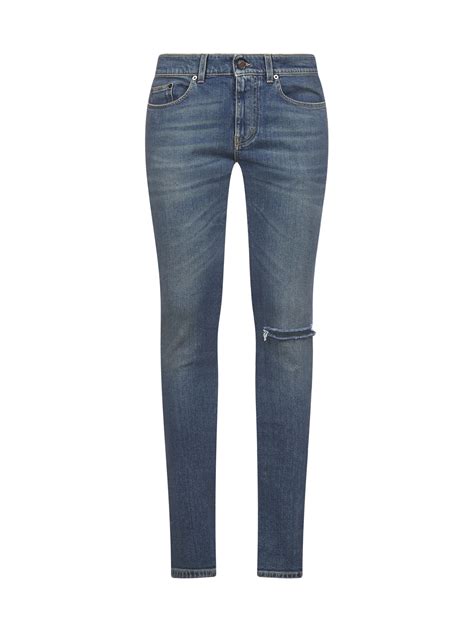 Saint Laurent Jeans In Deep Vintage Blue Modesens