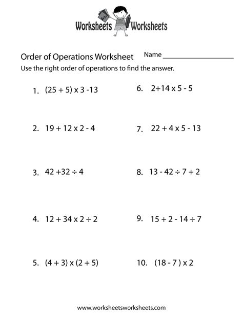 Https://tommynaija.com/worksheet/order Of Operations Worksheet 7th Grade