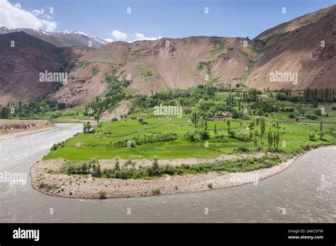 Tajikistan Gorno Badakhshan Autonomous Region Meandering Piandj River
