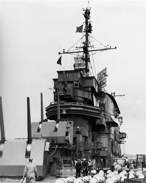 USS Saratoga CV 3 USN Lexington Class Aircraft Carrier Island Bridge