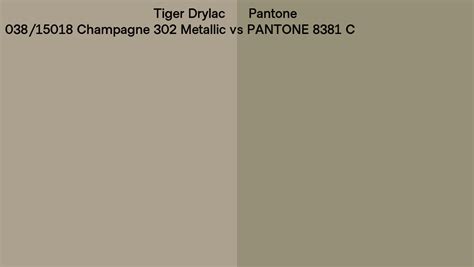 Tiger Drylac 038 15018 Champagne 302 Metallic Vs Pantone 8381 C Side By