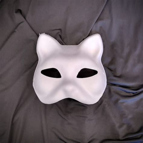 Cat Mask White Paper Blank Hand Painted Face Mask Ubicaciondepersonas