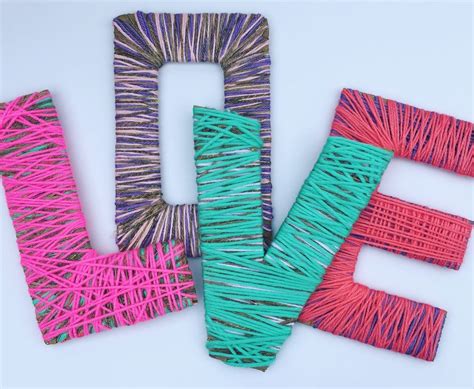 Yarn Wrapped Letters Love Valentines Day Mothers Day Yarn
