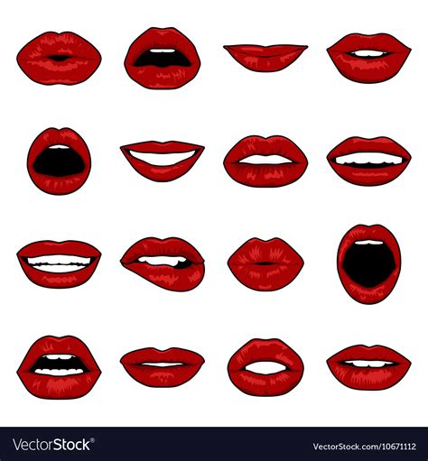 lips pop art vector