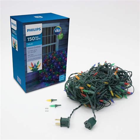 Buy Philips 150 Led Multicolor Faceted Mini Net Lights On Green Wire