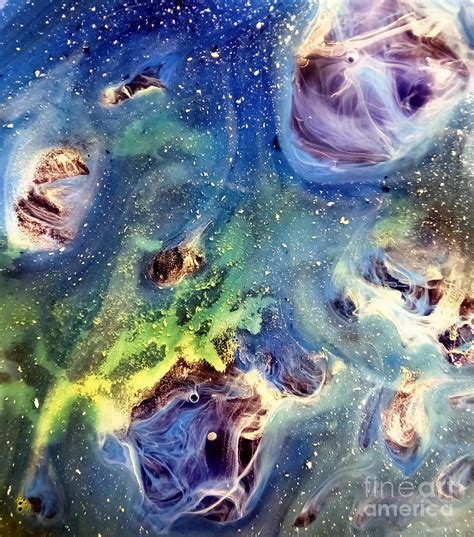 Constellation Dragon Abstract Watercolor Painting Painting