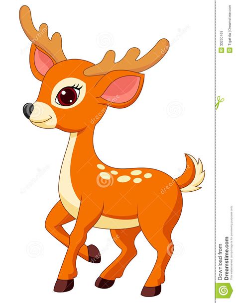 Cute Deer Cartoon Stock Vector Illustration Of Grazing