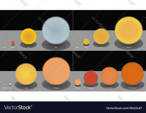Stars Sizes Comparison Royalty Free Vector Image