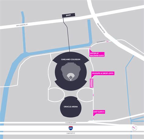 Map Of Oakland Coliseum Parking Lot