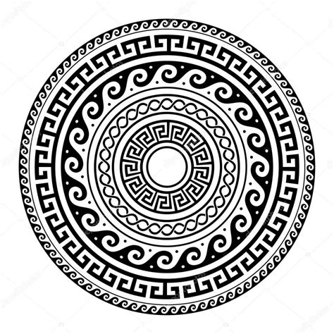 Ancient Greek Mandala Ancient Greek Round Key Pattern Meander Art