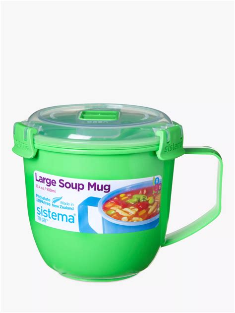 sistema microwave large soup mug 900ml assorted