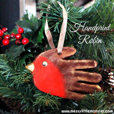 Salt Dough Handprint Ornament Robin Craft Messy Little Monster