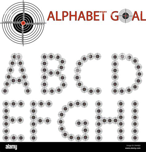 Vector Alphabet Of The Target Hit The Target Stock Vector Image And Art