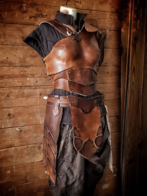 Viking Leather Armor For Women Set Larp Female Armor Leather Etsy