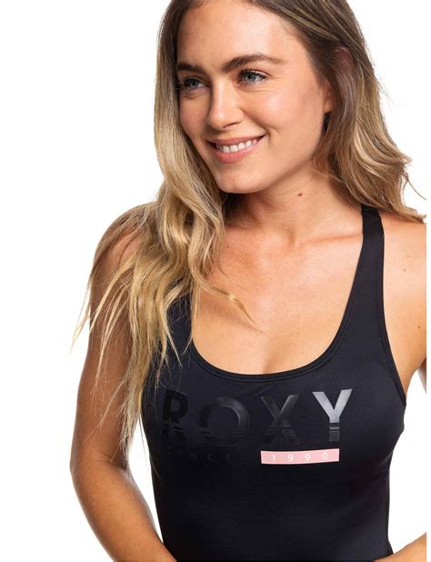 Roxy Womens Fitness One Piece Swimsuit True Black Surfstitch
