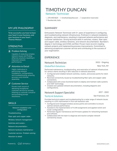 3 Network Technician Resume Examples And How To Guide For 2023
