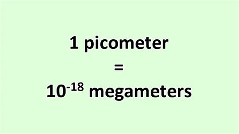 Convert Picometer To Megameter Excelnotes