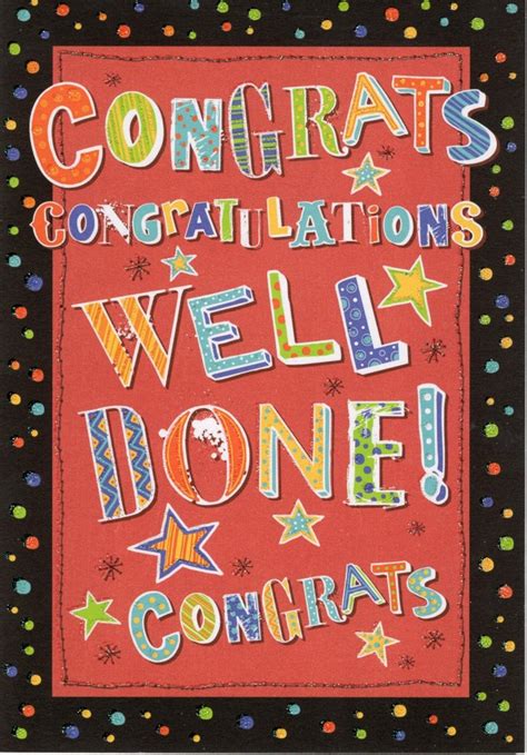 Congratulations Well Done Congrats Greeting Card Cards