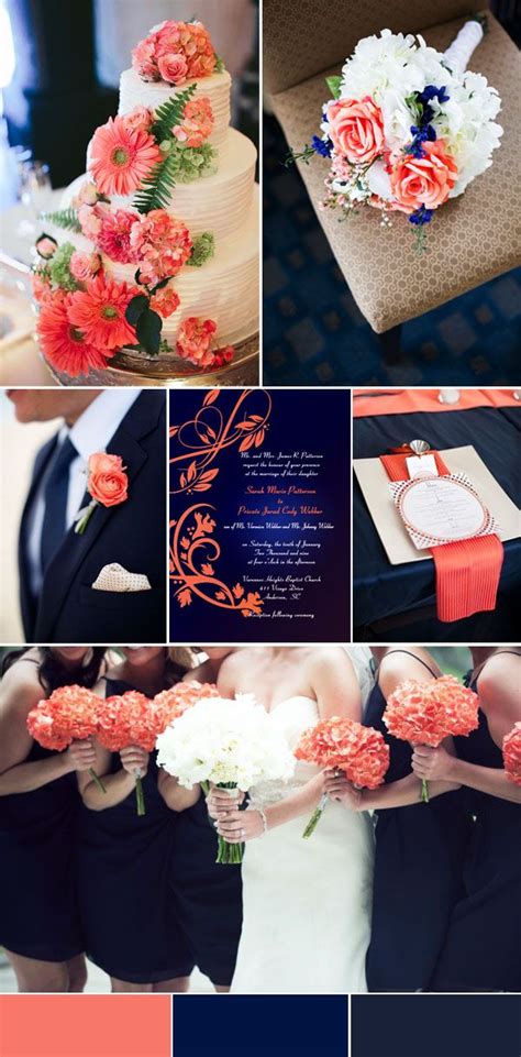 Coral And Navy Wedding Theme