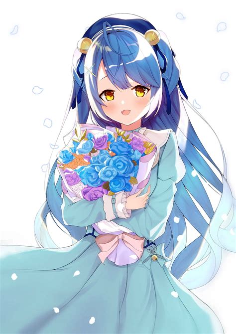 1920x1080px 1080p Free Download Amamiya Kokoro Flower Bouquet Blue Hair Nijisanji Virtual