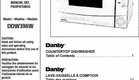 Danby DDW396W User Manual DISHWASHER Manuals And Guides L0712201