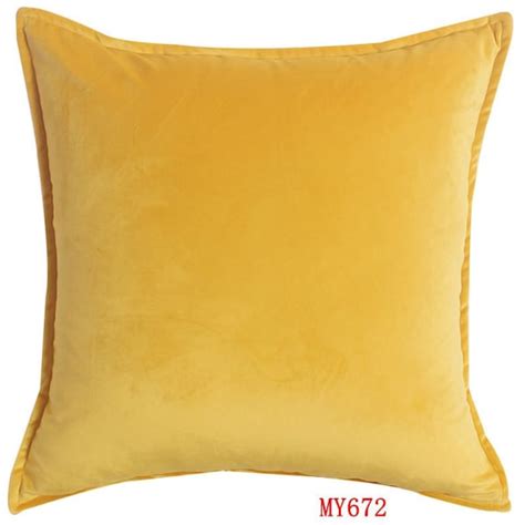 Yellow Velvet Pillow Velvet Pillowyellow Pillow Designer Etsy