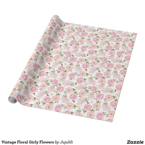 Vintage Floral Girly Flowers Wrapping Paper Feminine
