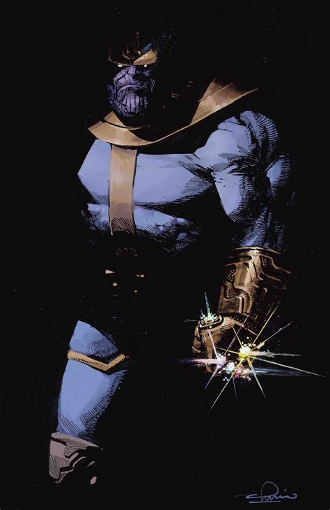 Thanos 1 Variant Cover By Gerardo Zaffino Marvel Art Comic Art