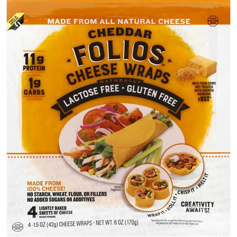 Folios Cheese Wraps Cheddar 4 Each Delivery Or Pickup Near Me