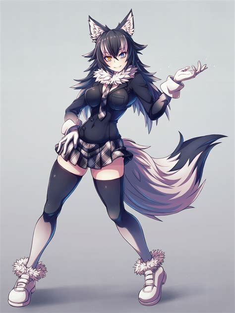 Gray Wolf By Poifuru Kemono Friends Anime Wolf Girl Anime Furry