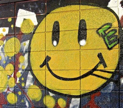 London Graffiti Tunnel Happy Smiley Face Graffiti Emoticon Party