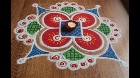 Simple Easy And Quick Freehand Rangoli Designs With Colours Rangoli