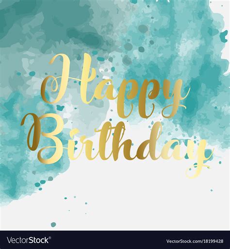 Watercolor Greeting Card Happy Birthday Vector Image