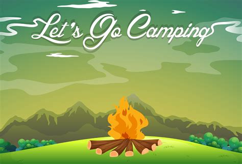 Camping Ground With Campfire In The Field 416844 Vector Art At Vecteezy