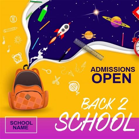 School Admission Open Poster Template Pigura