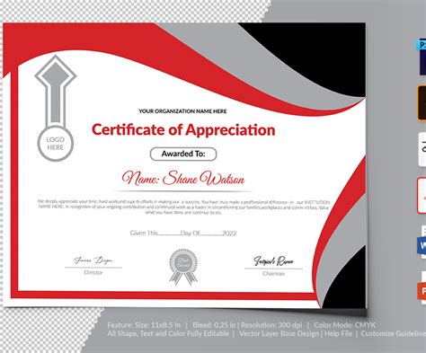 Printable Of Appreciation Certificate Template 104731