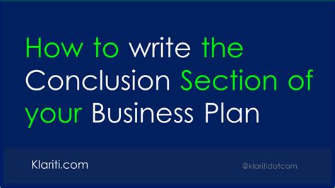 How To Write The Conclusion Of Your Business Plan