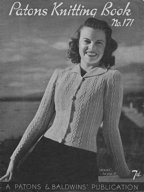 Jenny Jacket 1940s Knitting Knit Cardigan Sweater 40s Etsy Vintage Knitting Patterns Knit