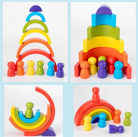Wooden Rainbow Stacking Toy A Toosh A Licious