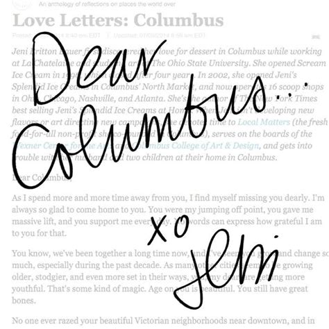 A Love Letter To Columbus Love Letters Lettering Over Love