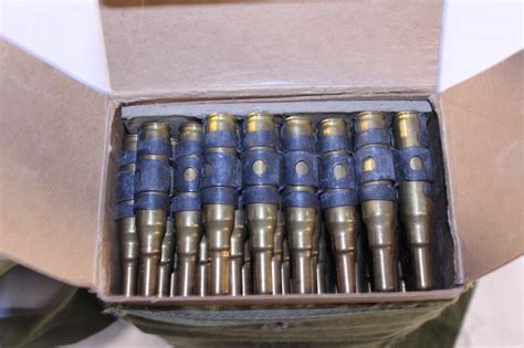 Lot Nato 762 100 Rounds Linked Blanks Belt In Carrying Case