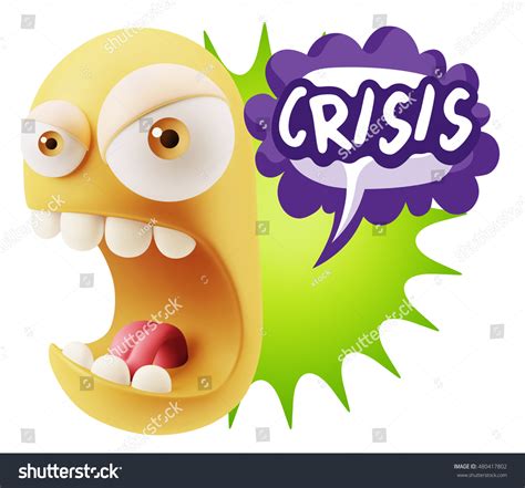 3d Rendering Angry Character Emoji Saying Stock Illustration 480417802