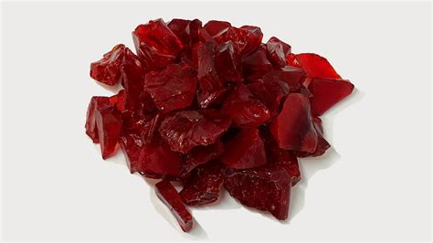 Decorative Fire Glass Nuggets 1 To 2 Red 10 Lbs For Fire Pit Waystock