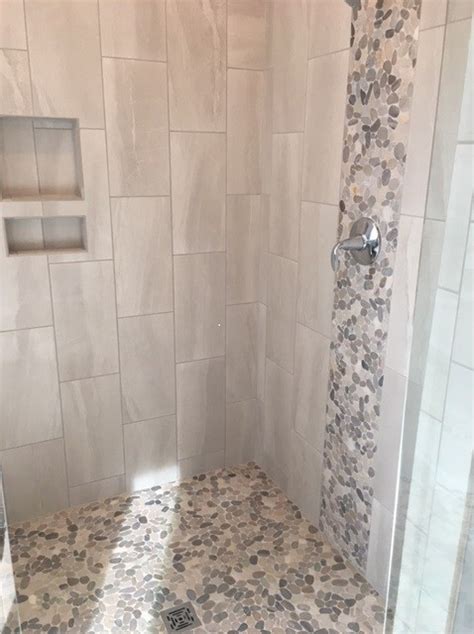 Stone And Pebble Shower Bathroom Raleigh By Traditions In Tile