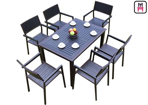 1 By 4 6 Outdoor Restaurant Tables Sets Plastic Wood Metal Frame