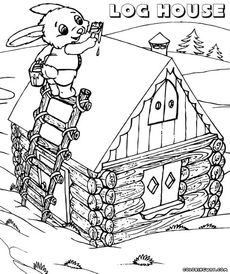 Relax and let your tiny dreams run wild while you color 15 unique tiny homes, inside and out. Log house coloring pages | Coloring pages to download and ...