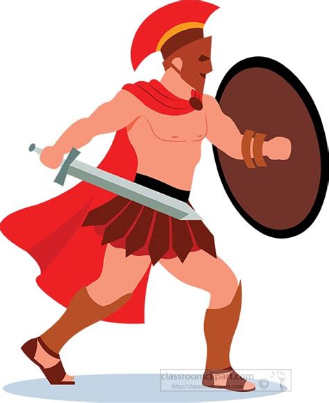 Ancient Greece Clipart Greek Soldier With A Shield And Sword Warrior