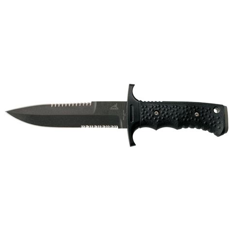 Gerber Silver Trident Double Serrated Edge Fixed Blade Knife