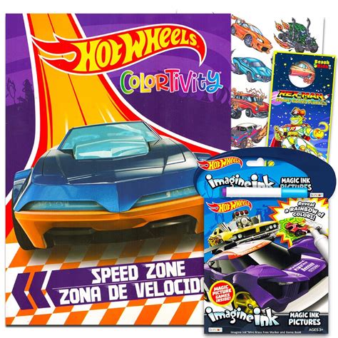 Hot Wheels Coloring and Activity Book Set for Kids - Bundle with 2 Hot
