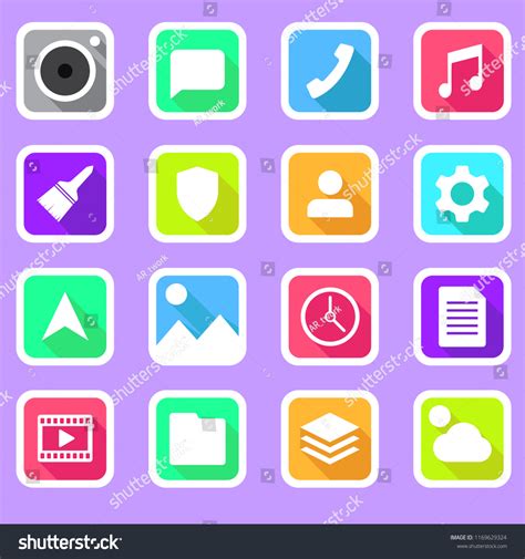 Application Icon Set Stock Vector Royalty Free 1169629324 Shutterstock